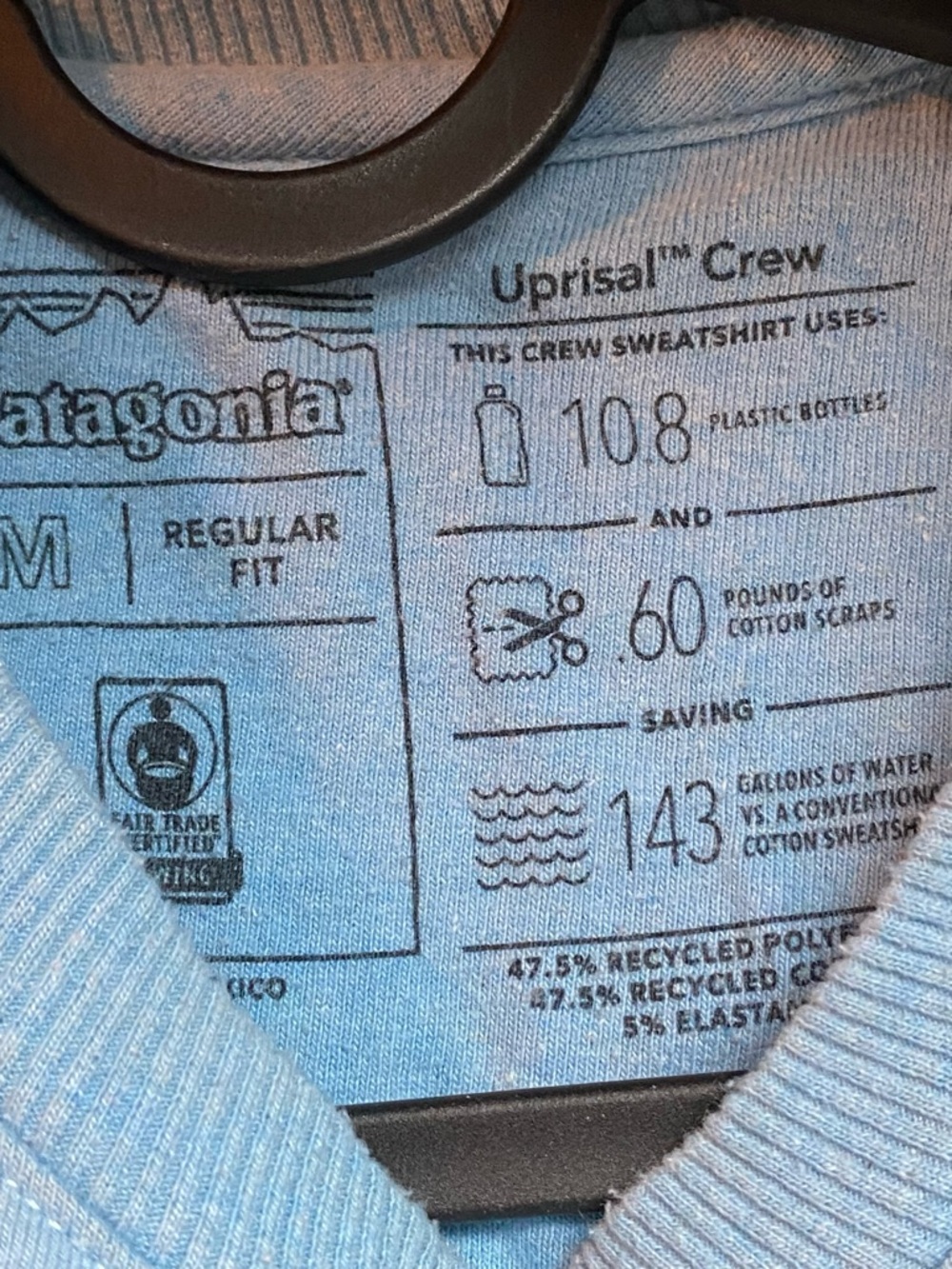 Patagonia Men's Crewneck Sweater - Dusty Light Blue - Picture 2 of 3